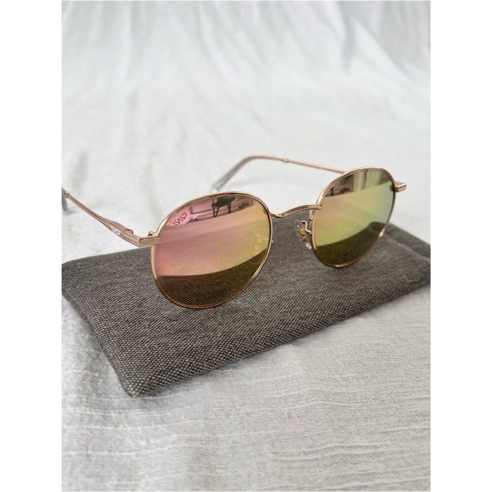 WMP Eyewear Nevada Sunglasses Gold with Pink Polarized Lens - Picture 4 of 6
